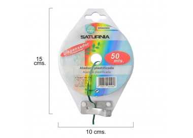 Atadura Plastificada Con Dispensador De 50 Metros. Ideal Para Entutorar, Jardin, Bonsais, Macetas, etc. Flexible y Duradero.