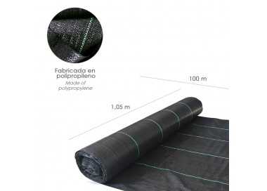 Malla Antihierbas (Rollo 1,05x10 Metros) Malla Anti Maleza, Malla Geotextil Jardin, Tela Anti Hierbas Jardin,