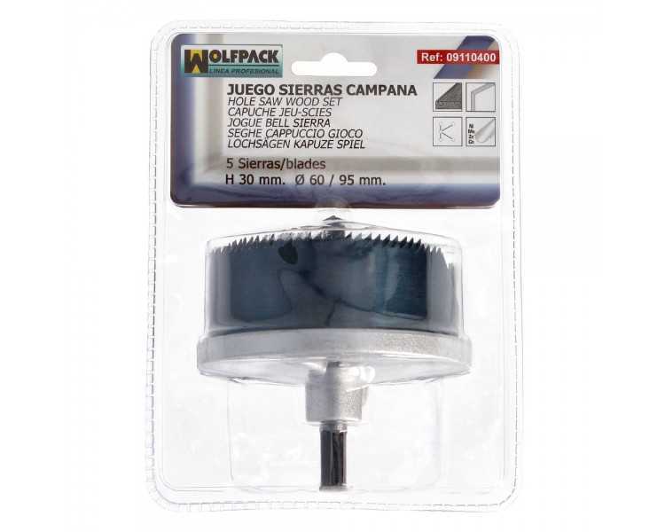 Juego Sierras Campana 30 mm. Ø 60/95 mm. 5 Piezas