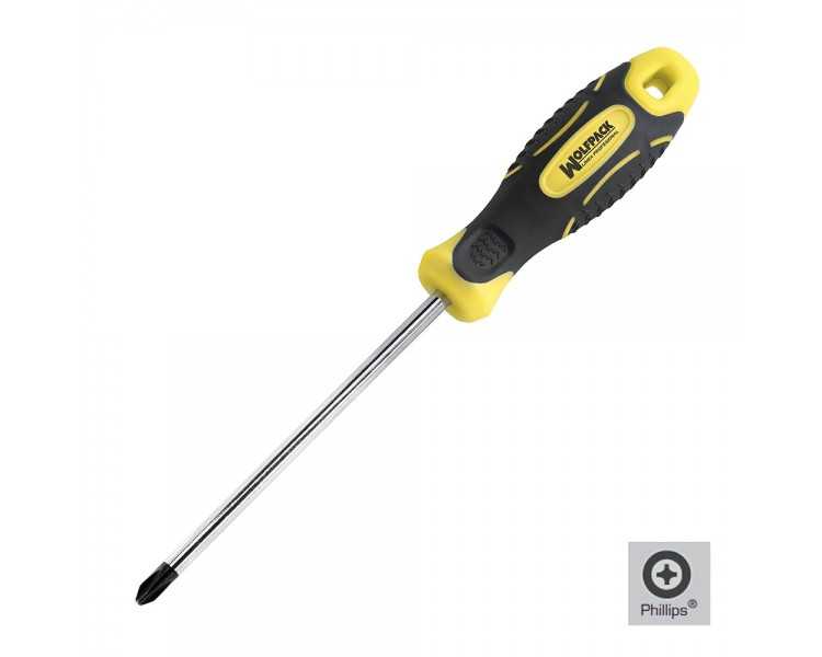Destornillador Mango Bimaterial Phillips Nº 0 / 75 mm. Destornillador Plano, Cromo Vanadio,