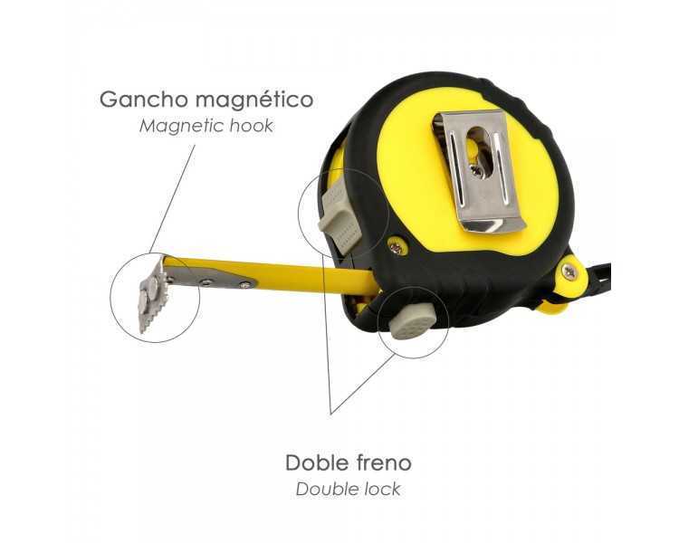 Flexometro Gummy Grip Con Doble Freno Longitud 3 Metros Ancho 16 mm. Magnetico.Metro Medición, Metro Magnetico, Hogar, Bricolaje