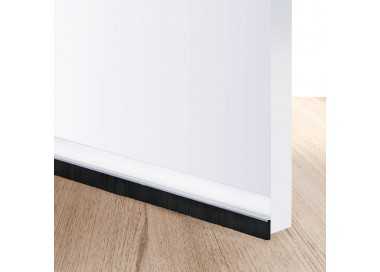 Burlete Pvc Con Cepillo. Para Puertas. Color Blanco 1 Metro