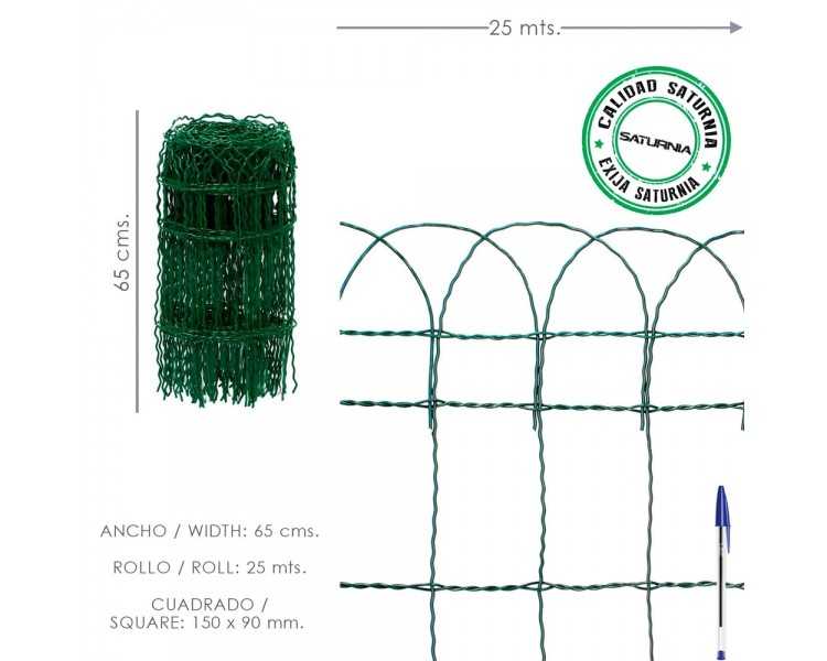 Malla Electrosoldada Plastificada Residence Altura 65 cm. Rollo 25 Metros
