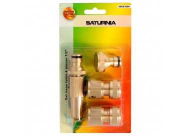 Set Riego 4 piezas Para Mangueras 1/2" Fabricado en laton.