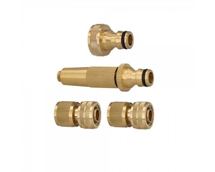Set Riego 4 piezas Para Mangueras 1/2" Fabricado en laton.