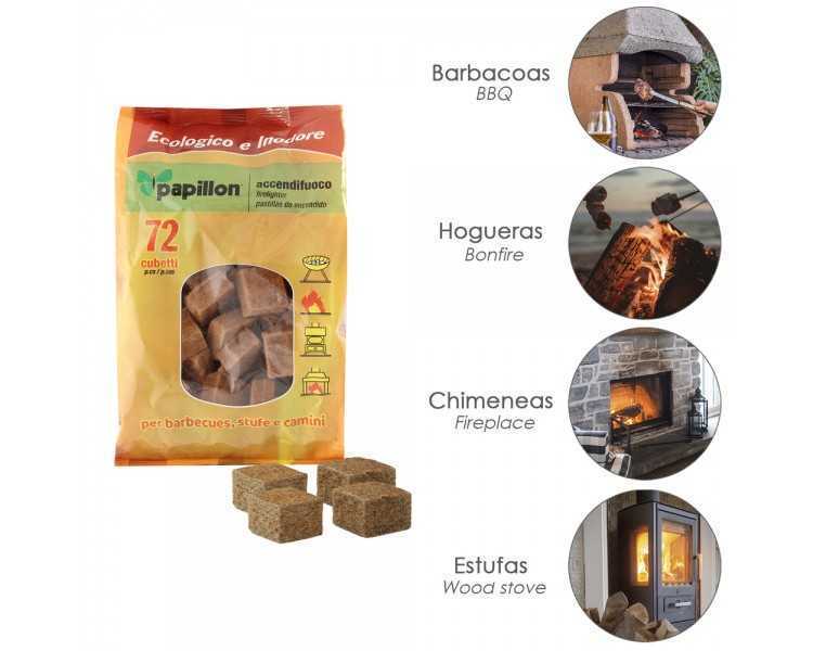 Pastillas Encendido Barbacoas Ecologicas 72 Piezas, No Toxico, Sin Olor, Favorable Medio Ambiente