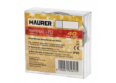Guirnalda Luces Navidad Microled 40 Leds Color Blanco Calido. Luz navidad interiores IP20 A Pilas (3 AA No Incluidas)