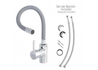 Grifo Monomando Fregadero Flexible Caño Alto, Grifo De Cocina Flexible Caño Alto.Cartucho ceramico Ø 35 mm.