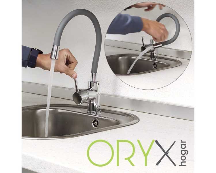 Grifo Monomando Fregadero Flexible Caño Alto, Grifo De Cocina Flexible Caño Alto.Cartucho ceramico Ø 35 mm.