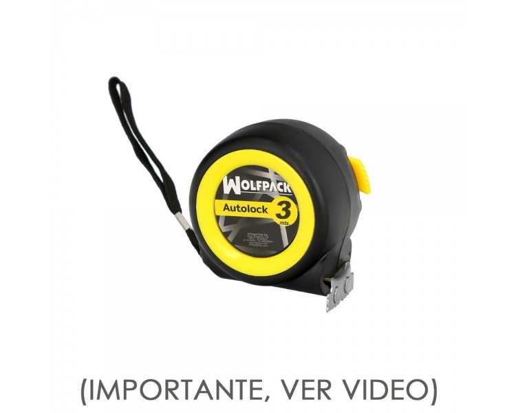 Flexometro Sistema Autolock Con Freno Automatico Longitud 3 Metros Ancho Cinta 16 mm. Magnetico. Cinta Metrica Freno Automatico