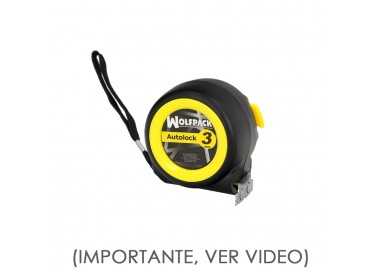 Flexometro Sistema Autolock Con Freno Automatico Longitud 3 Metros Ancho Cinta 16 mm. Magnetico. Cinta Metrica Freno Automatico