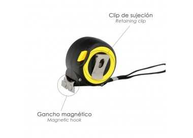 Flexometro Sistema Autolock Con Freno Automatico Longitud 3 Metros Ancho Cinta 16 mm. Magnetico. Cinta Metrica Freno Automatico