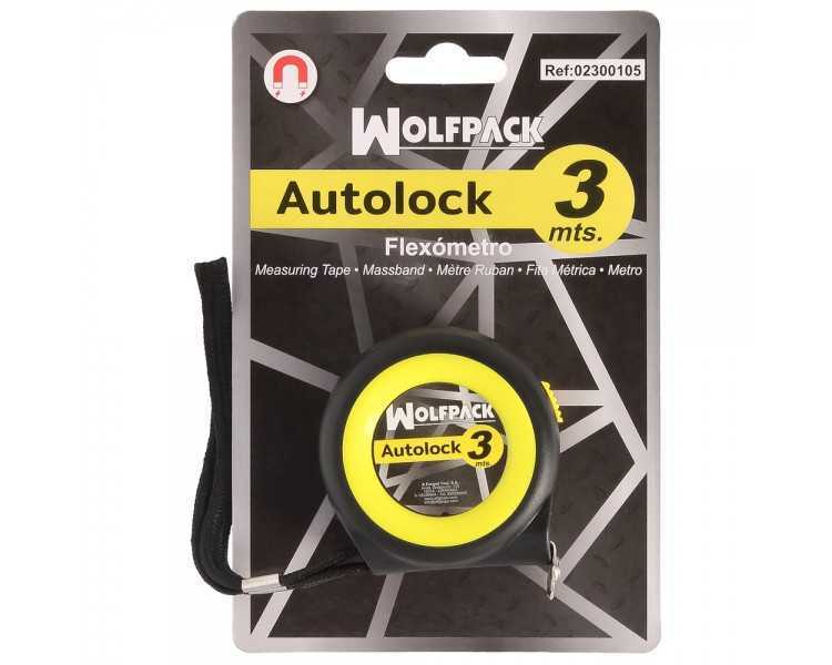 Flexometro Sistema Autolock Con Freno Automatico Longitud 3 Metros Ancho Cinta 16 mm. Magnetico. Cinta Metrica Freno Automatico