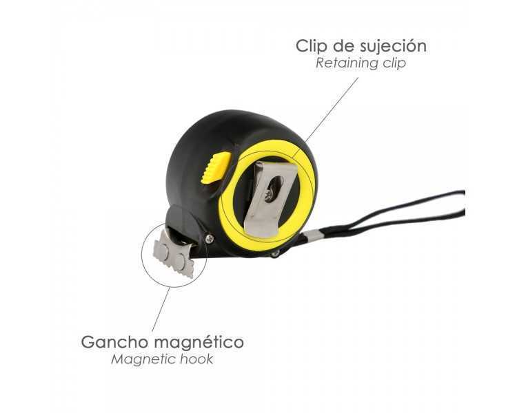 Flexometro Sistema Autolock Con Freno Automatico Longitud 5 Metros Ancho Cinta 25 mm. Magnetico. Cinta Metrica Freno Automatico