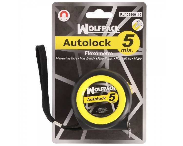 Flexometro Sistema Autolock Con Freno Automatico Longitud 5 Metros Ancho Cinta 25 mm. Magnetico. Cinta Metrica Freno Automatico
