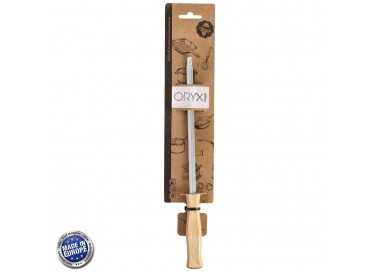 Chaira Afiladora Cocina 19 cm. Mango Madera. Chaira Afilador Cuchillos / Tijeras Manual