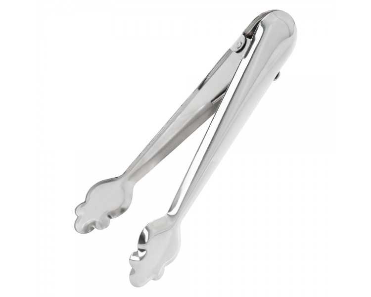 Pinzas Para Hielo de Acero Inoxidable Con Muelle de Apertura Automatica. Longitud 19 cm.