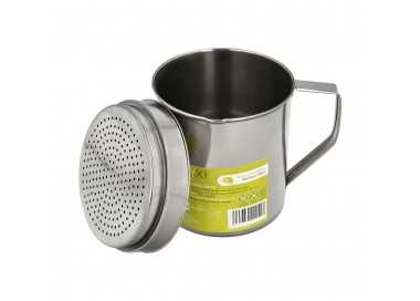 Grasera Acero Inoxidable Para Carne, Aceitera Aceite Usado 1,0 Lts. Con Colador y Tapa, Recipiente Reciclaje Aceite Usado Carne