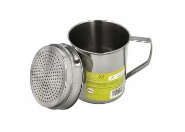 Grasera Acero Inoxidable Para Pescado Aceitera Aceite Usado 1,0 L. Con Colador y Tapa, Recipiente Reciclaje Aceite Usado Pescado