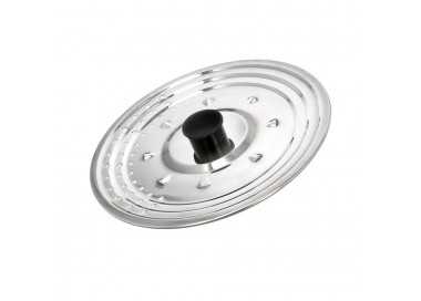 Tapadera Multiusos Acero Inoxidable Ø 25 cm. Uso Tapa Anti Salpicaduras y Escurridor. Tapadera Adpatable Diferentes Medidas