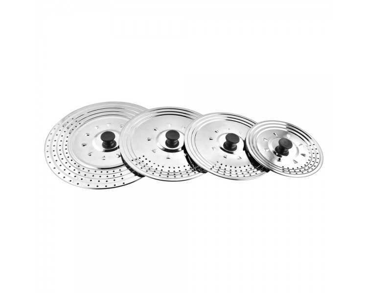 Tapadera Multiusos Acero Inoxidable Ø 25 cm. Uso Tapa Anti Salpicaduras y Escurridor. Tapadera Adpatable Diferentes Medidas