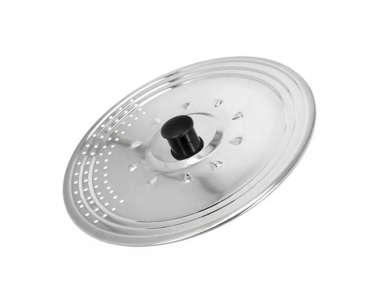 Tapadera Multiusos Acero Inoxidable Ø 28 cm. Uso Tapa Anti Salpicaduras y Escurridor. Tapadera Adpatable Diferentes Medidas