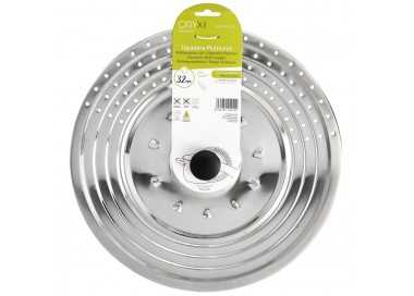 Tapadera Multiusos Acero Inoxidable Ø 32 cm. Uso Tapa Anti Salpicaduras y Escurridor. Tapadera Adpatable Diferentes Medidas