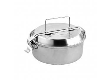 Fiambrera Metalica De Acero Inoxidable Con 2 Platos Ø 16 cm. Lunch Box, Fiambrera Metalica, Porta Alimentos Metalico,