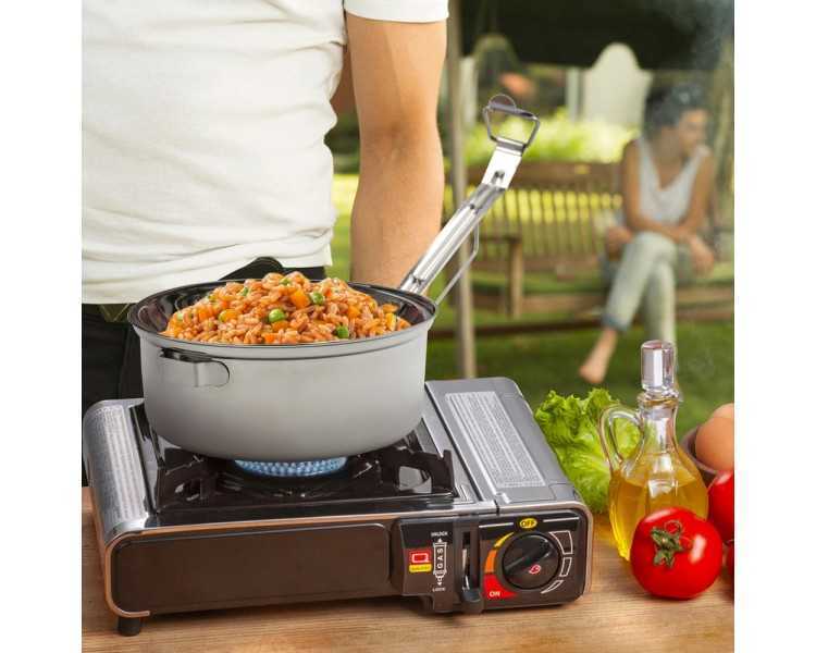 Fiambrera Metalica De Acero Inoxidable Con 2 Platos Ø 18 cm. Lunch Box, Fiambrera Metalica, Porta Alimentos Metalico,