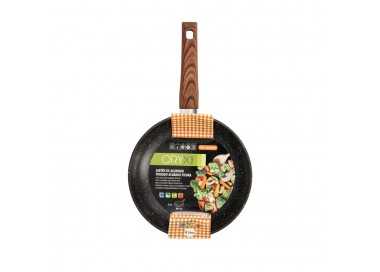 Sarten Aluminio Forjado Antiadherente Ø 24 x 5 cm. Mango Engomado / 5 capas / Acabado Piedra / Apta Para Todo Tipo de Cocinas