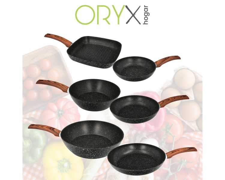 Sarten Aluminio Forjado Antiadherente Ø 24 x 5 cm. Mango Engomado / 5 capas / Acabado Piedra / Apta Para Todo Tipo de Cocinas