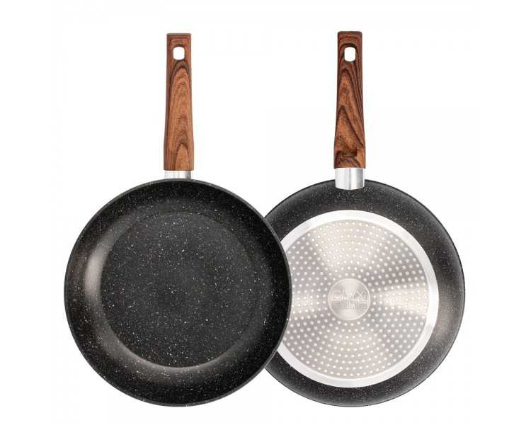 Sarten Aluminio Forjado Antiadherente Ø 28 x 5,5 cm. Mango Engomado / 5 capas / Acabado Piedra / Apta Para Todo Tipo de Cocinas