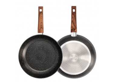 Sarten Aluminio Forjado Antiadherente Ø 28 x 5,5 cm. Mango Engomado / 5 capas / Acabado Piedra / Apta Para Todo Tipo de Cocinas