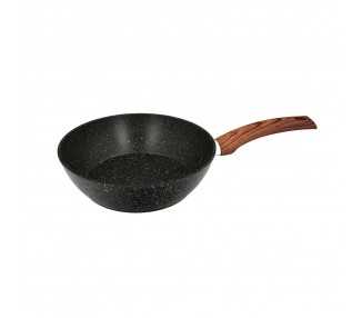 Sarten Aluminio Forjado Antiadherente Ø 24 x 7 cm. Mango Engomado / 5 capas / Acabado Piedra / Apta Para Todo Tipo de Cocinas