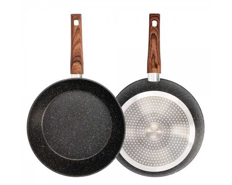 Sarten Honda Aluminio Forjado Antiadherente Ø 28x7,5 cm. Mango Engomado / 5 capas / Acabado Piedra / Para Todo Tipo de Cocinas