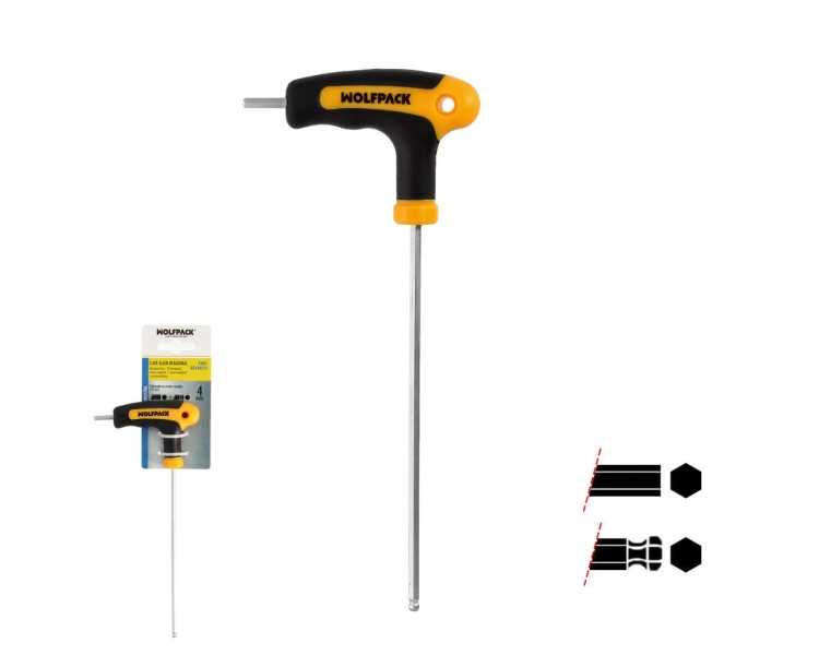 Llave Allen Con Bola Mango Bimaterial "Soft Touch" Forma T 4,0 mm. Acero Cromo Vanadio, Destornillador allen, llave hexagonal