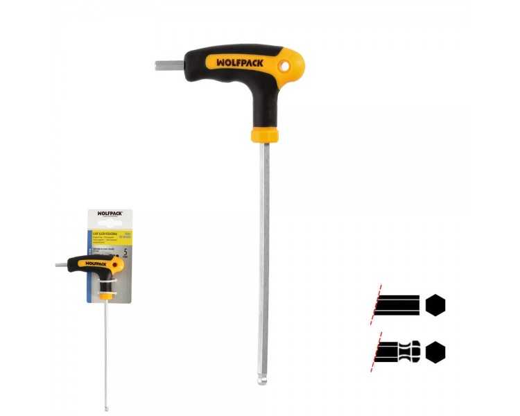 Llave Allen Con Bola Mango Bimaterial "Soft Touch" Forma T 5,0 mm. Acero Cromo Vanadio, Destornillador allen, llave hexagonal