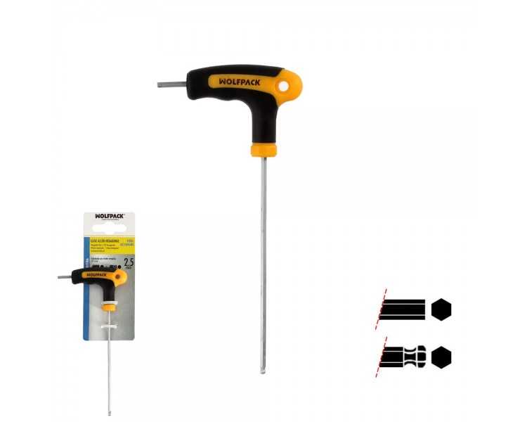 Llave Allen Con Bola Mango Bimaterial "Soft Touch" Forma T 2,5 mm. Acero Cromo Vanadio, Destornillador allen, llave hexagonal