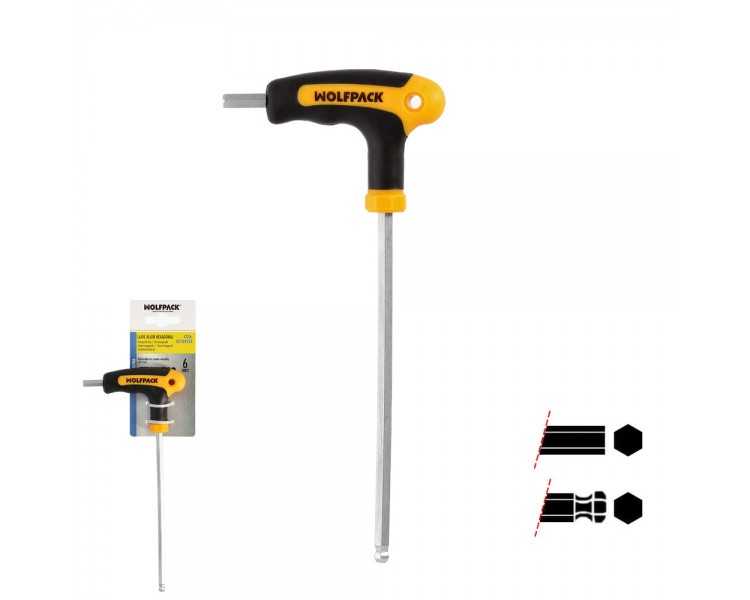 Llave Allen Con Bola Mango Bimaterial "Soft Touch" Forma T 6,0 mm. Acero Cromo Vanadio, Destornillador allen, llave hexagonal