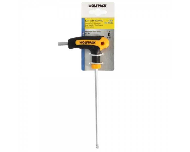 Llave Allen Con Bola Mango Bimaterial "Soft Touch" Forma T 6,0 mm. Acero Cromo Vanadio, Destornillador allen, llave hexagonal