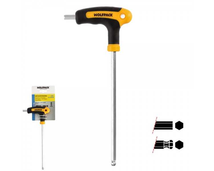 Llave Allen Con Bola Mango Bimaterial "Soft Touch" Forma T 8,0 mm. Acero Cromo Vanadio, Destornillador allen, llave hexagonal