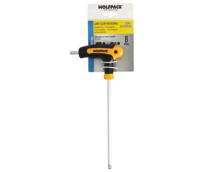Llave Allen Con Bola Mango Bimaterial "Soft Touch" Forma T 8,0 mm. Acero Cromo Vanadio, Destornillador allen, llave hexagonal
