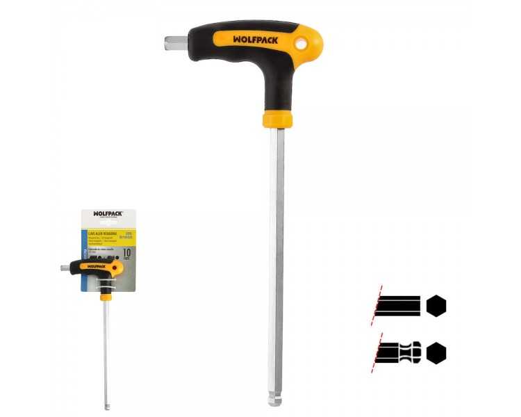 Llave Allen Con Bola Mango Bimaterial "Soft Touch" Forma T 10,0 mm. Acero Cromo Vanadio, Destornillador allen, llave hexagonal