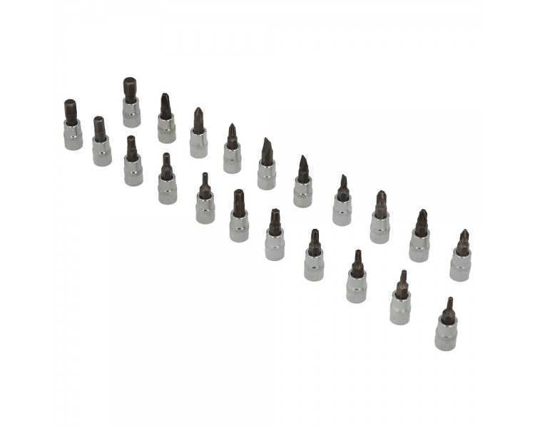 Juego Llaves De Vaso y Puntas 1/4" 46 Piezas. Con Apadtador. Cromo Vanadio, Kit Llave Combinada, Kit Carraca, Juego Llaves Vaso