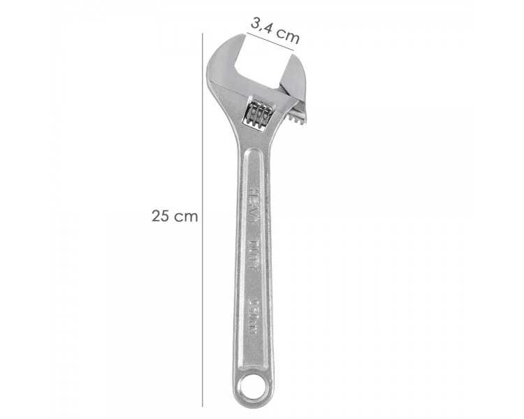 Llave Ajustable Moleta 10" / 250 mm. Llave Inglesa, Llave Apriete, Llave Ajustable