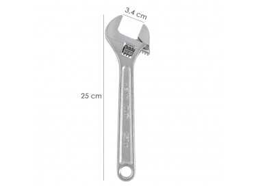 Llave Ajustable Moleta 10" / 250 mm. Llave Inglesa, Llave Apriete, Llave Ajustable
