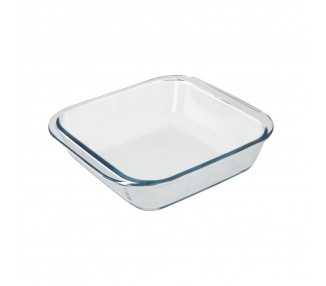 Fuente Horno Cristal Borosilicato Cuadrada 1,1litros. 18x18 cm. Ideal Meclas, Ensaladas, Postres, Cocina, Resposteria. Libre BPA