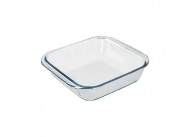 Fuente Horno Cristal Borosilicato Cuadrada 1,1litros. 18x18 cm. Ideal Meclas, Ensaladas, Postres, Cocina, Resposteria. Libre BPA