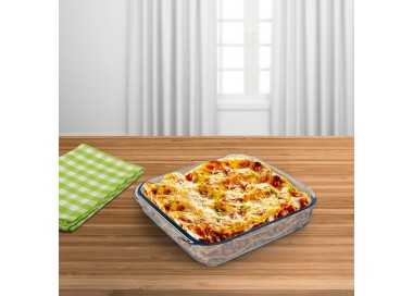 Fuente Horno Cristal Borosilicato Cuadrada 1,1litros. 18x18 cm. Ideal Meclas, Ensaladas, Postres, Cocina, Resposteria. Libre BPA