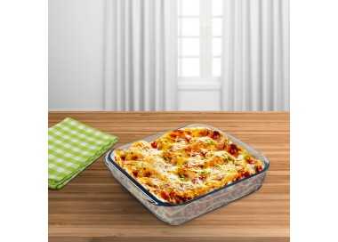 Fuente Horno Cristal Borosilicato Cuadrada 1,1L. 20,7x20,7 cm. Ideal Meclas, Ensaladas, Postres, Cocina, Resposteria. Libre BPA